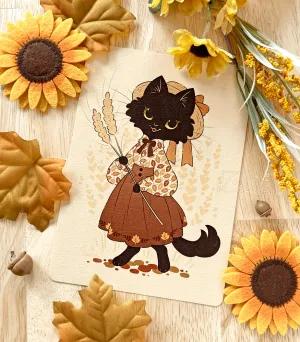 Fall Felines Maisie Textured Print