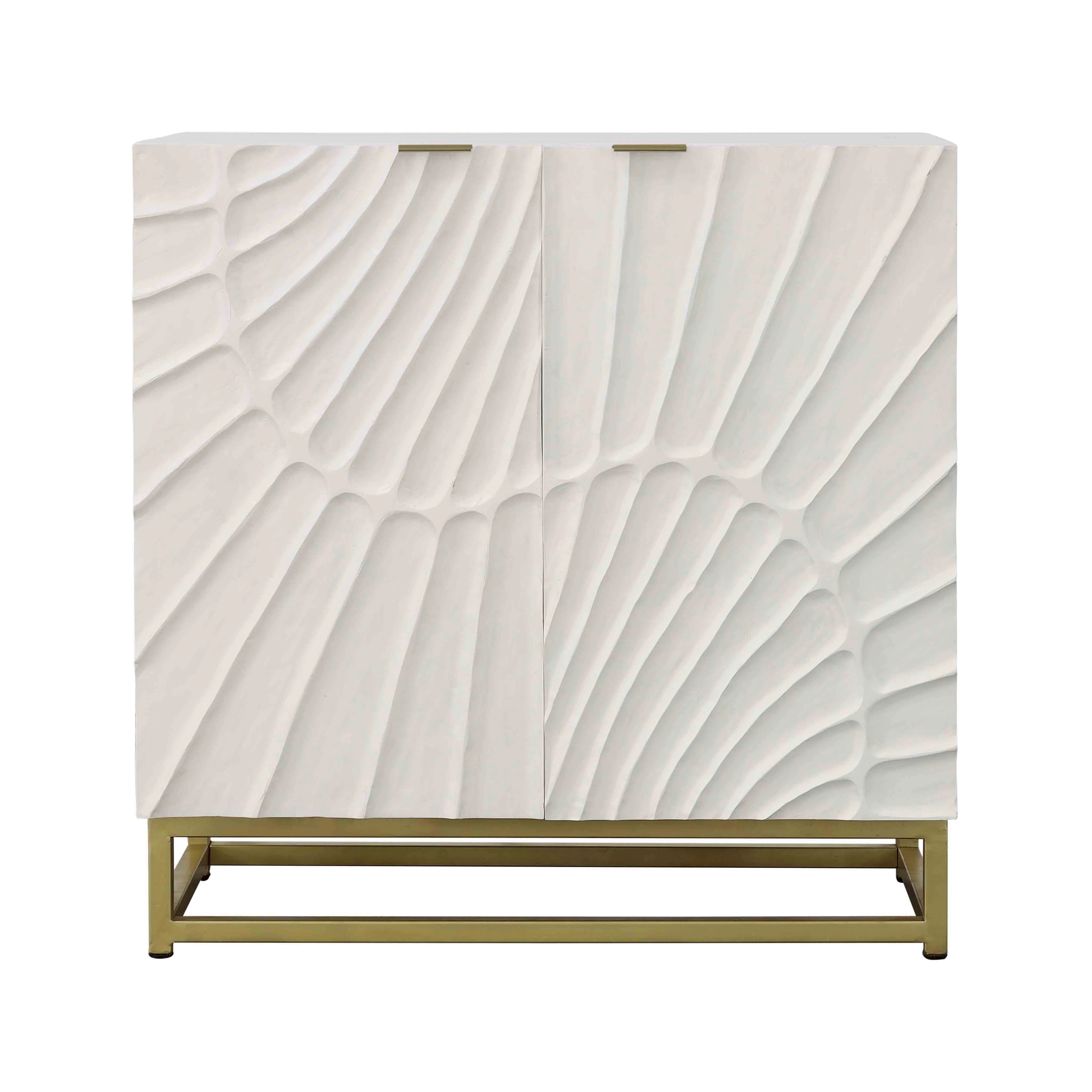 Fallow - Two Door Cabinet - White / Gold