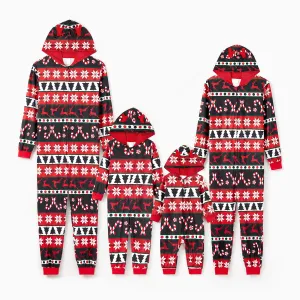 Family Christmas Onesies Pajamas Reindeer Christmas Tree Snowflake Candy Canes 3D Antler