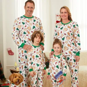 Family Christmas Pajamas Allover Gingerbread Christmas Tree Candy Canes Candy House Star