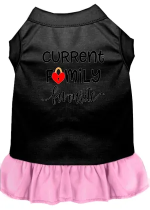 Family Favorite Screen Print Dog Dress Black With Light Pink Med