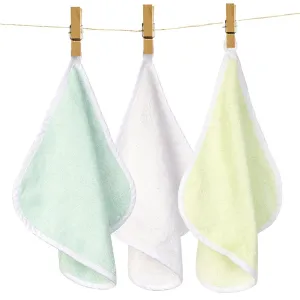 Fancy Fluff Pack of  3 Bamboo Cotton Washcloth- Blue