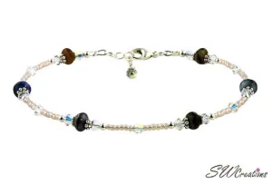 Fancy Gems Glass Beaded Anklet