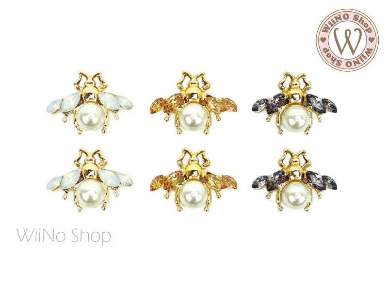 Fancy Queen Bee Nail Metal Charm - 2 pcs