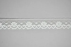 Fancy White Lace Trim 1" - 1 Yard