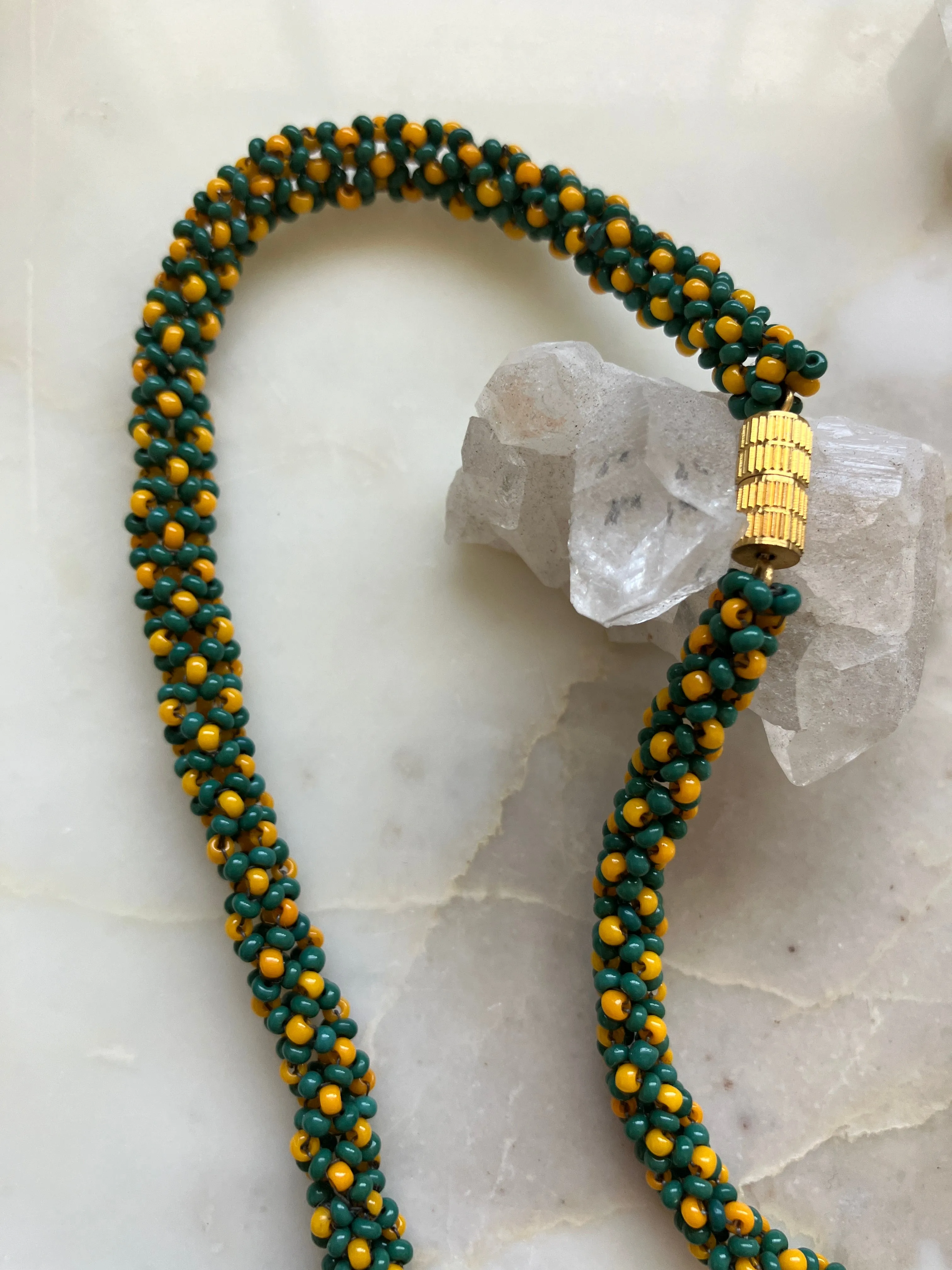 Fancy Yellow Orange and Green Necklace