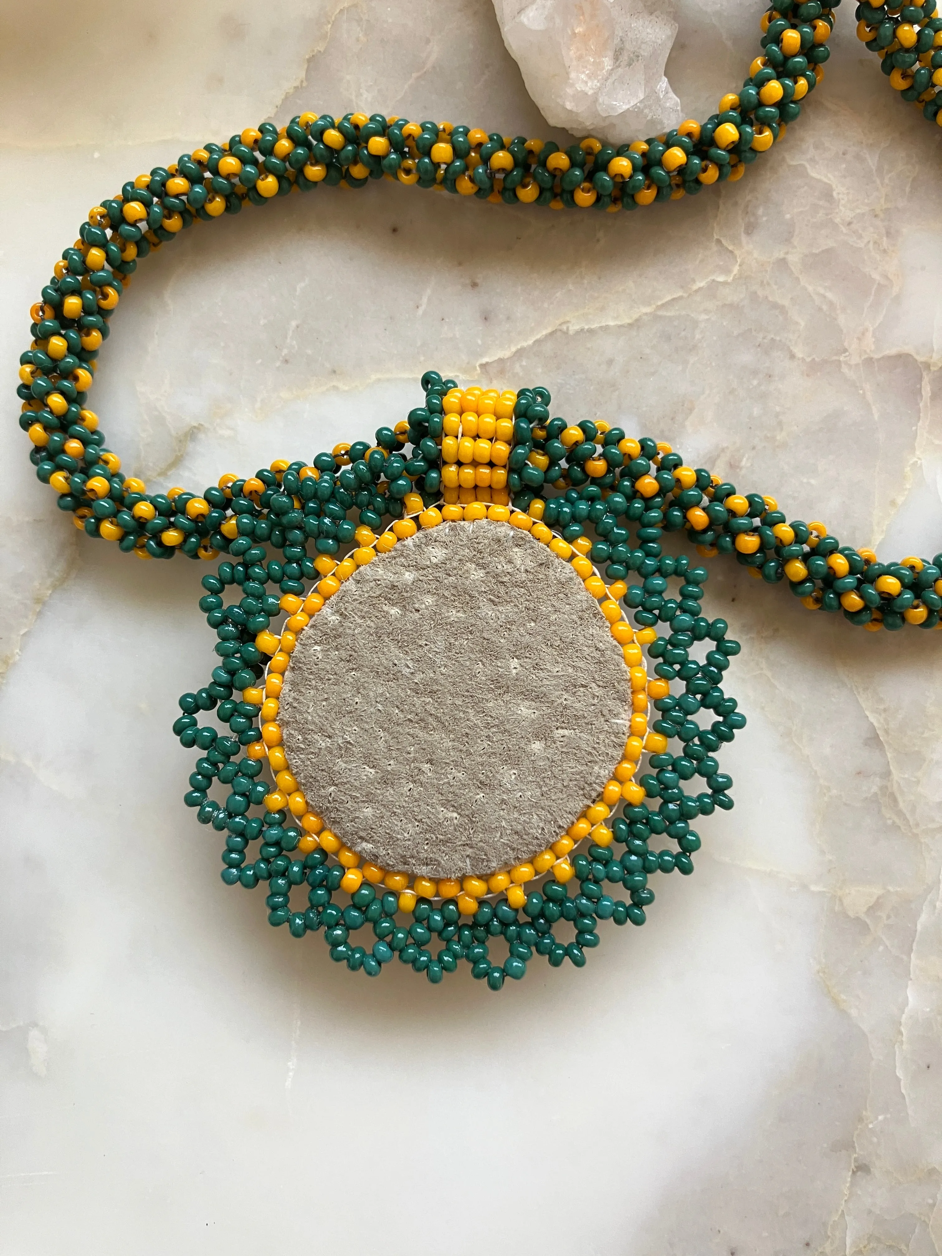 Fancy Yellow Orange and Green Necklace