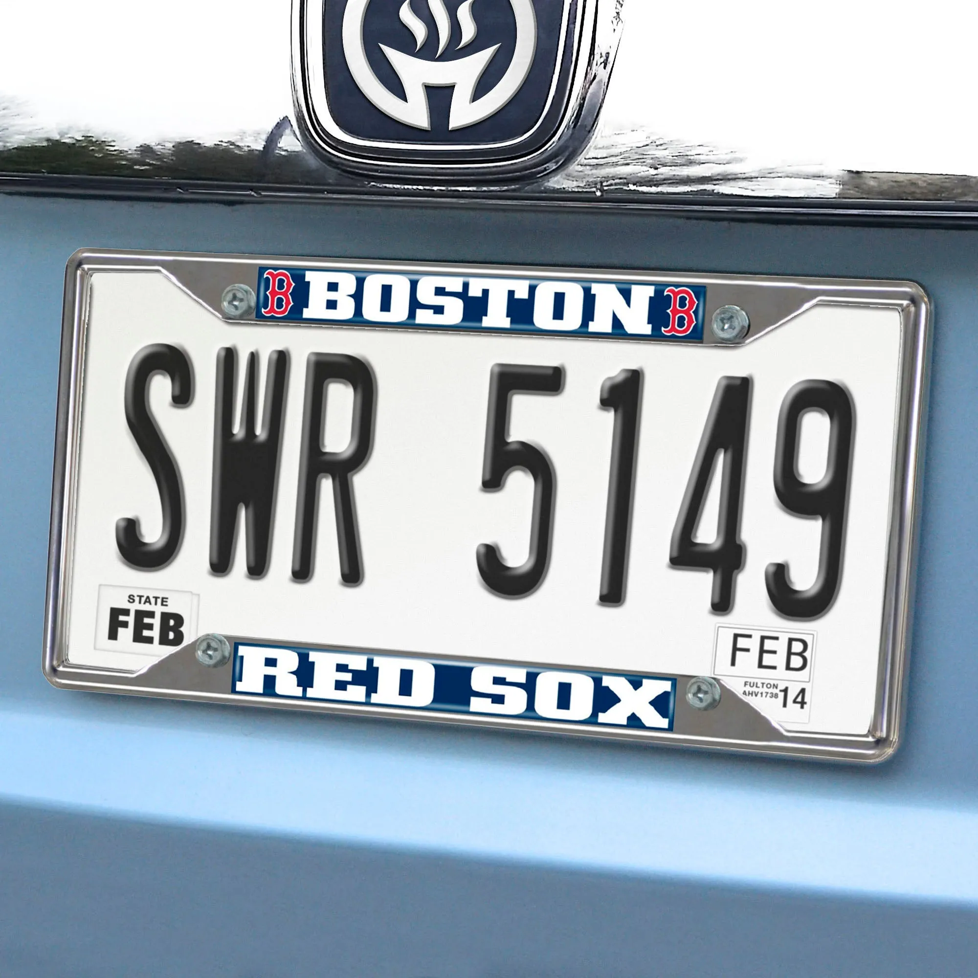 Fanmats Boston Red Sox Chrome Metal License Plate Frame, 6.25" x 12.25"