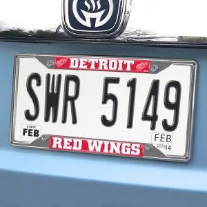 Fanmats Detroit Red Wings Chrome Metal License Plate Frame, 6.25" x 12.25"