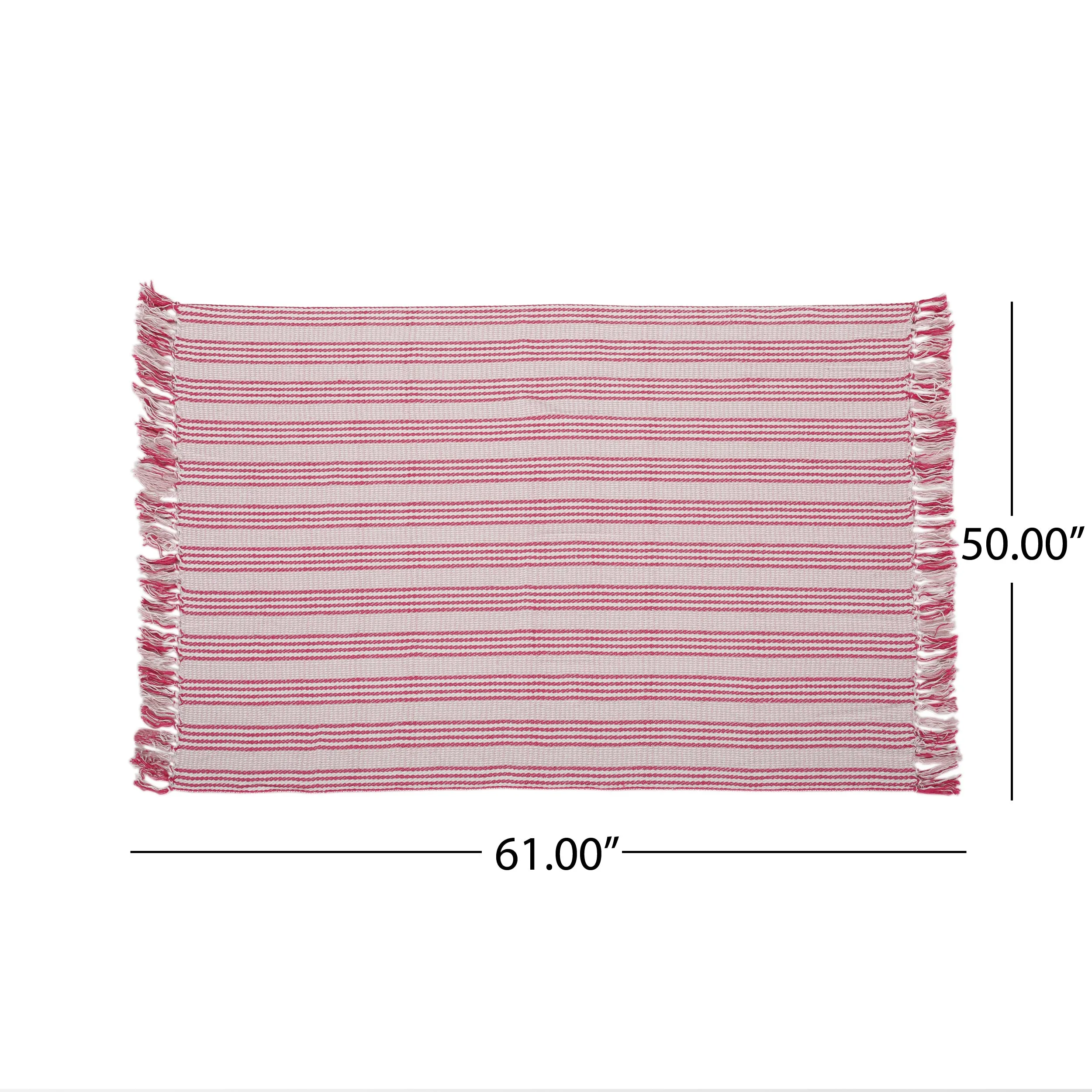 Fannie Fabric Throw Blanket, Pink and Ivory