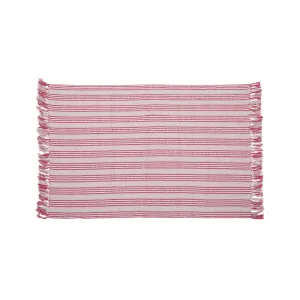 Fannie Fabric Throw Blanket, Pink and Ivory