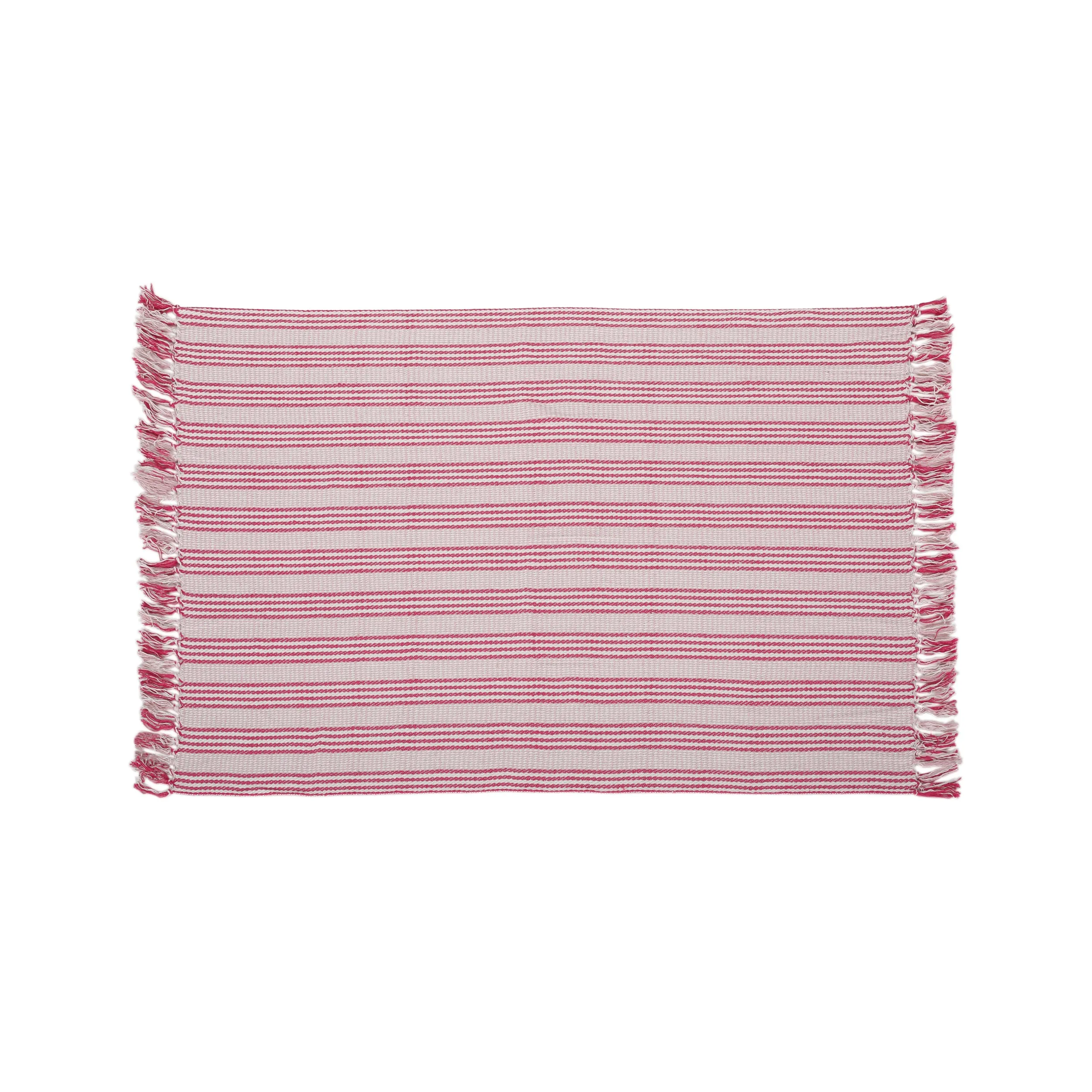 Fannie Fabric Throw Blanket, Pink and Ivory