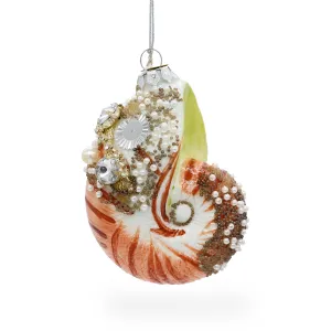 Fantastic Conch Sea Snail Shell - Blown Glass Christmas Ornament