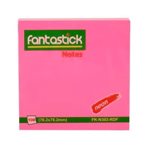 Fantastick Stick Notes 3x3" Fluorscent Red