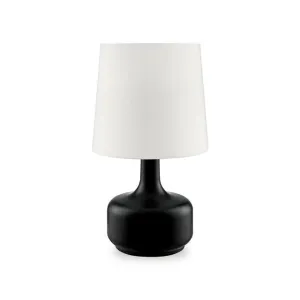 Farah Black 17"H Matte Black Table Lamp