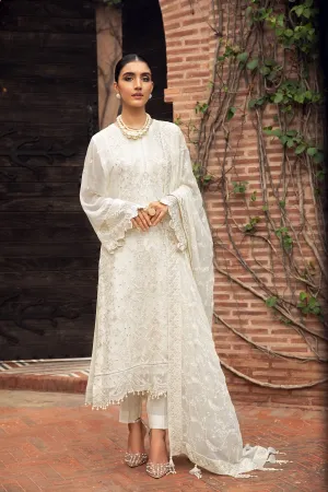 Farasha Embroidered Chiffon Collection – Porcelain