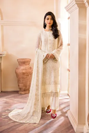 Farasha Unstitched 3 Piece  Chiffon Vol-01 Collection'2022-10-Crema