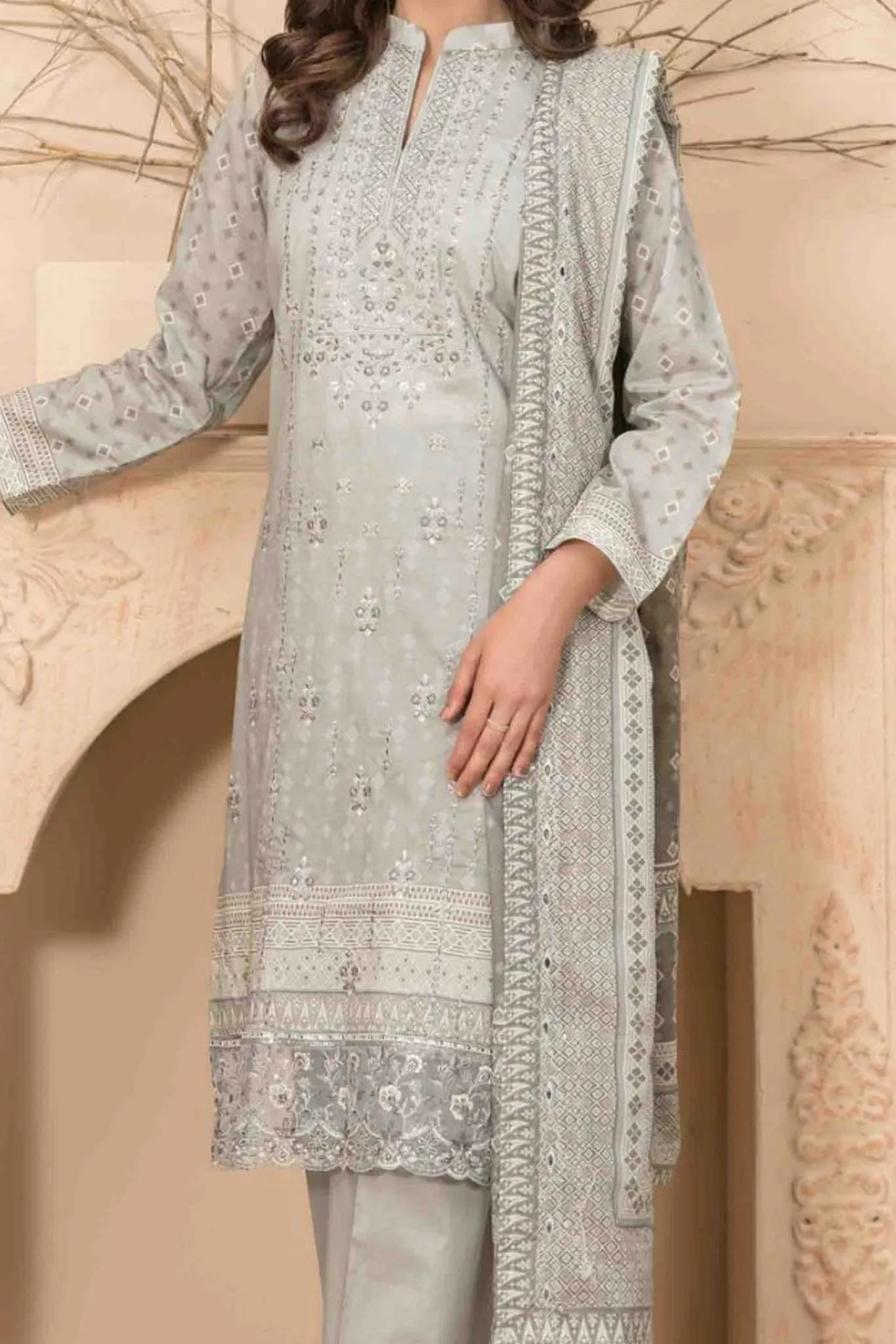 Farideh By Tawakkal Unstitched 3 Piece Emb Digital Print Lawn Collection'2024-D-2595