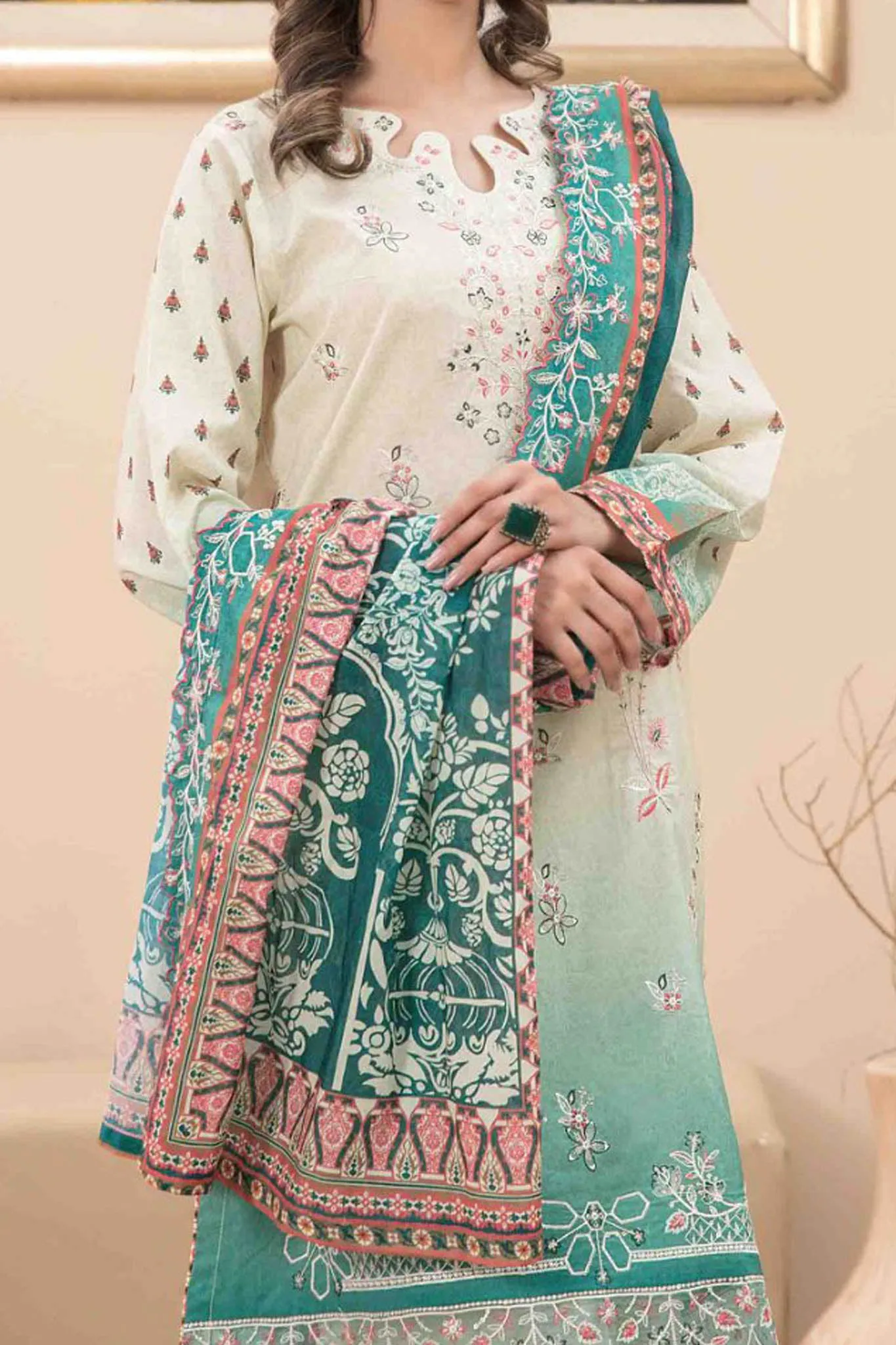 Farideh By Tawakkal Unstitched 3 Piece Emb Digital Print Lawn Collection'2024-D-2601