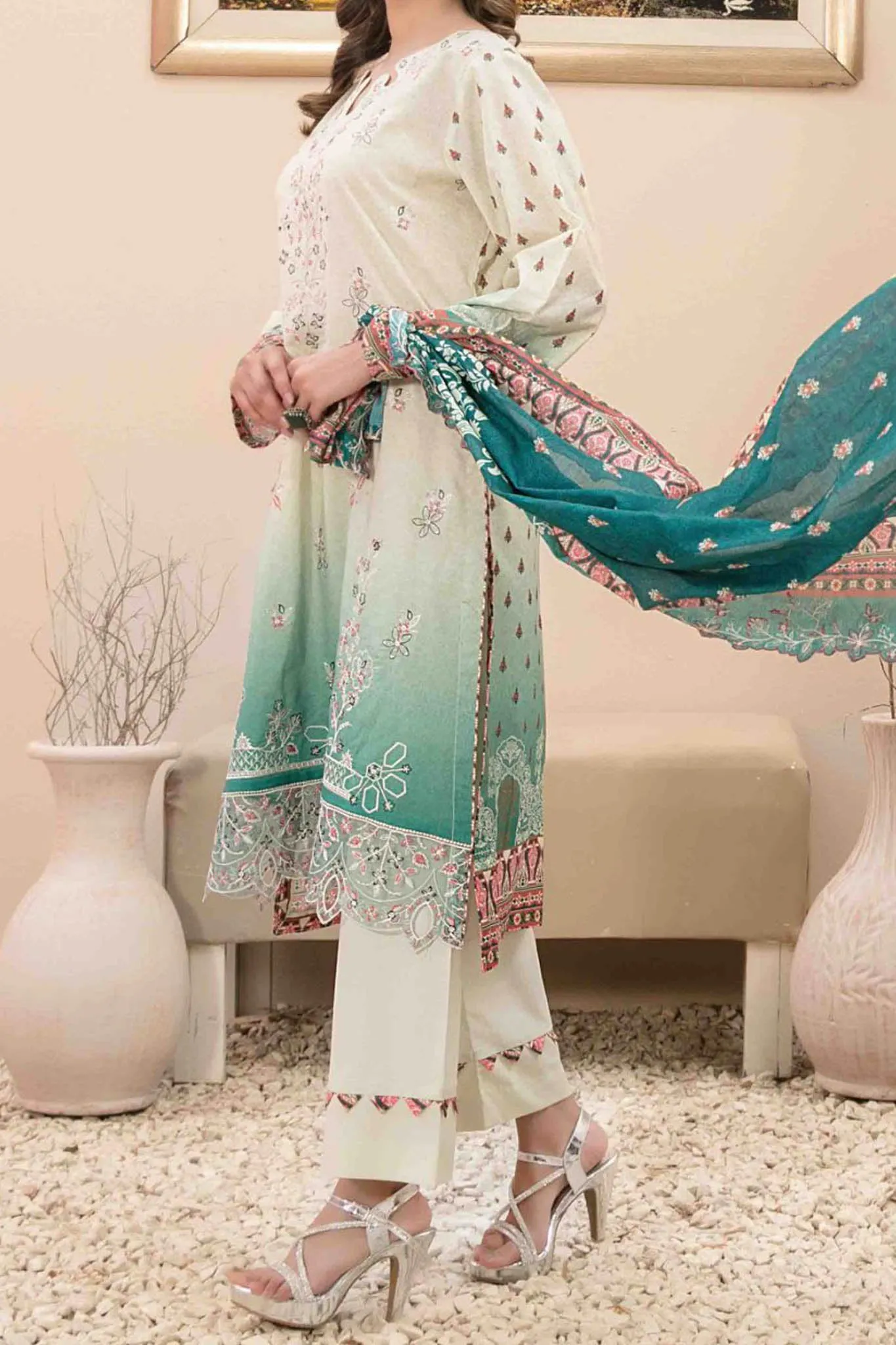 Farideh By Tawakkal Unstitched 3 Piece Emb Digital Print Lawn Collection'2024-D-2601