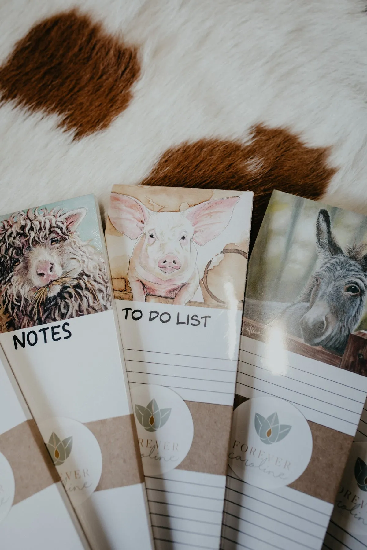 Farm Animal Artwork Magnetic Notepad