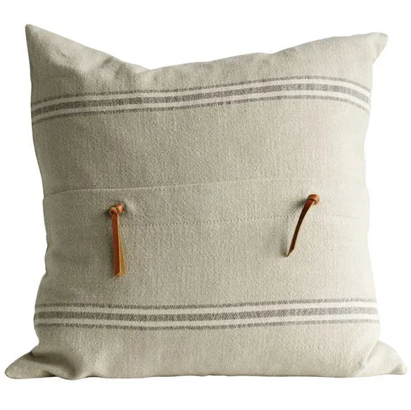 Farmhouse Cottage Striped Cotton Pillow