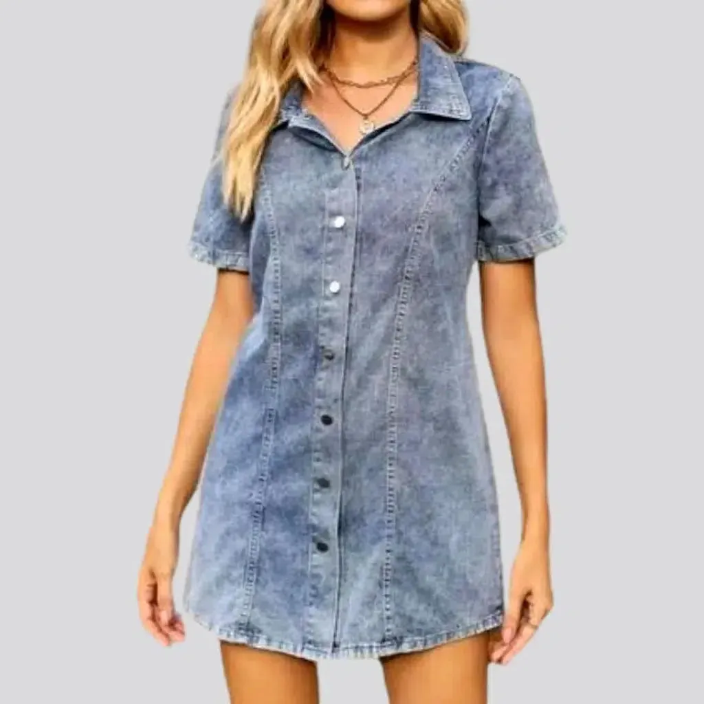 Fashion acid mini jean dress