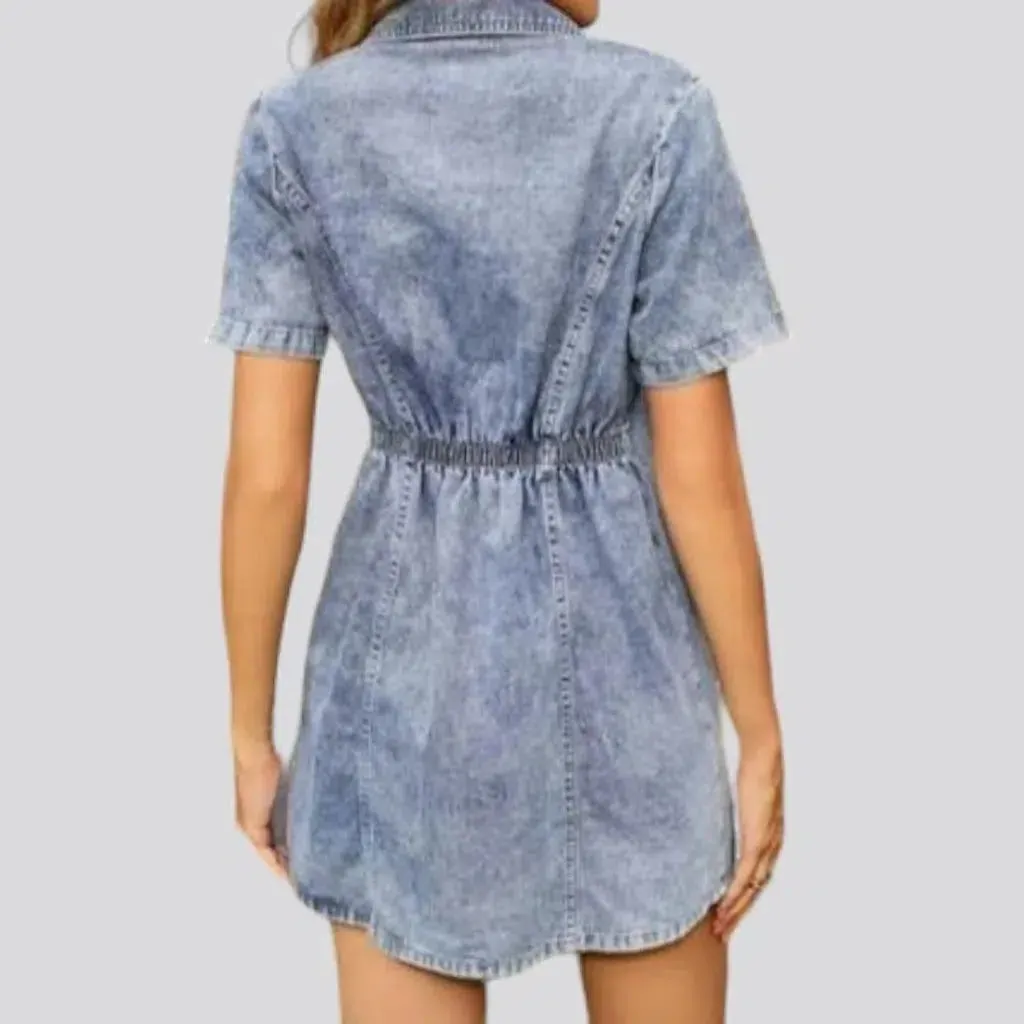 Fashion acid mini jean dress