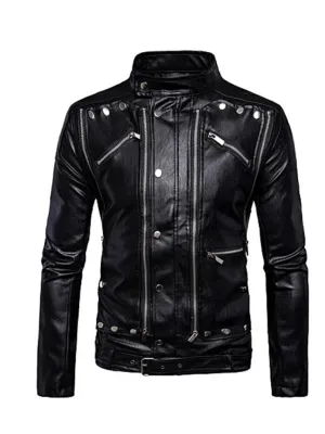 Fashion Black Stylish Biker Leather Jacket