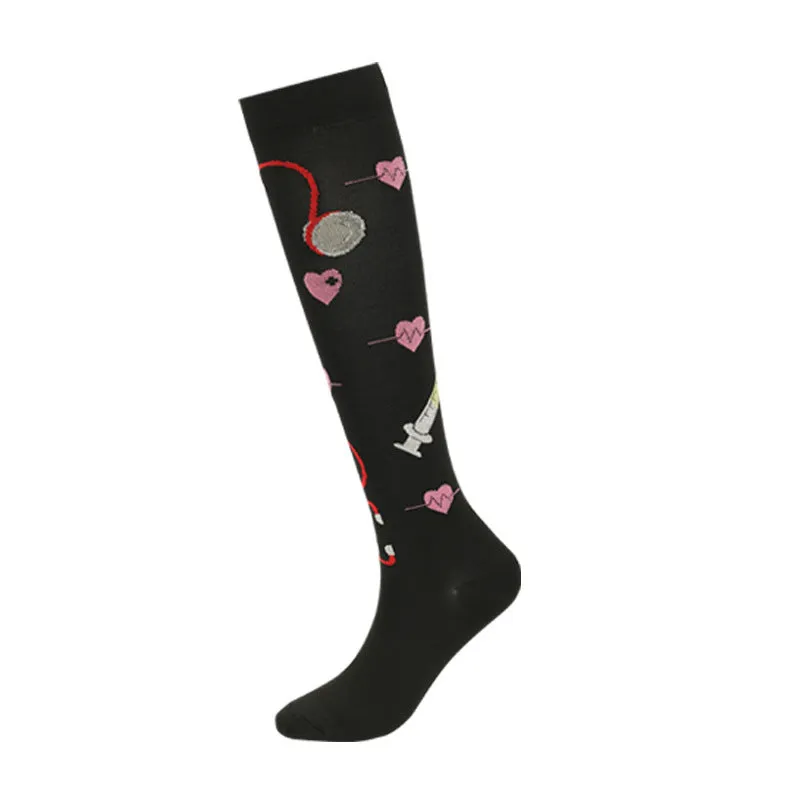 Fashion Calf Length Compression Socks