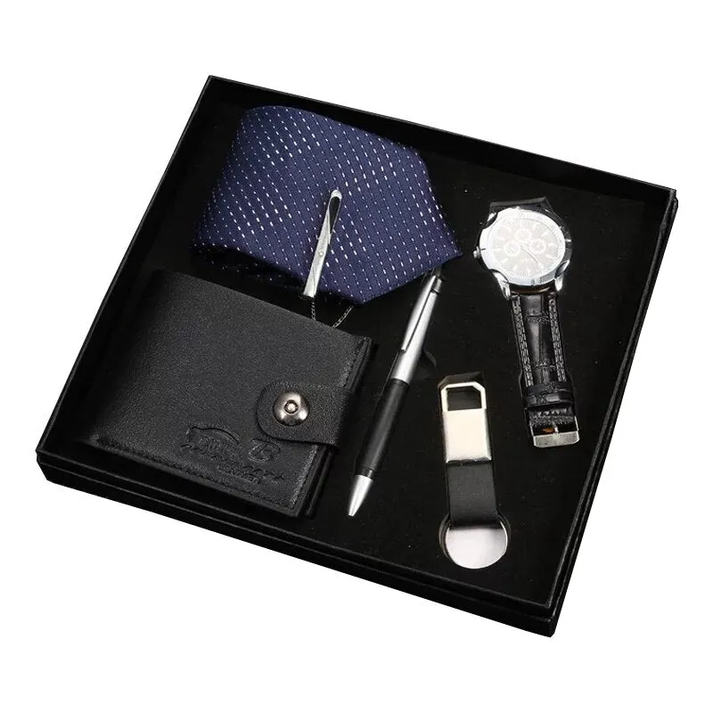 Fashion Dark Elegant Men's Watch Gift Set