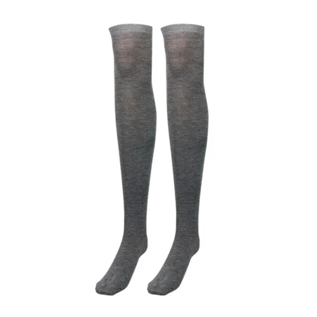 Fashion Design Women  girl Over the Knee Socks Thigh High Thick Socks Stripe Like Stockings Striped solid color 7 Choice