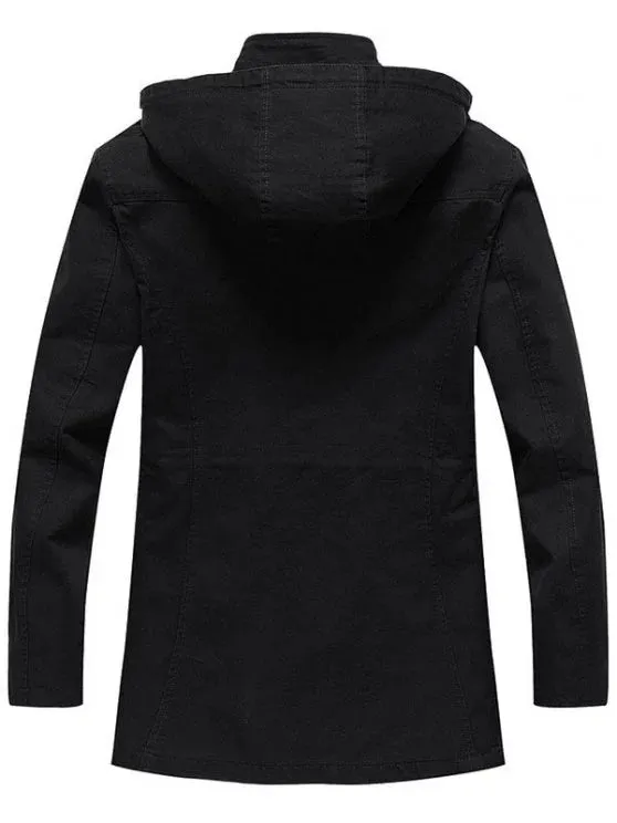 Fashion Drawstring Hooded Field Jacket