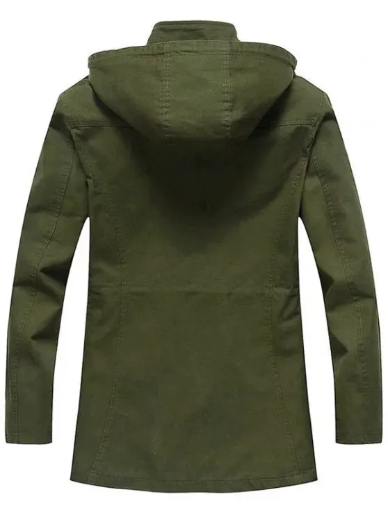 Fashion Drawstring Hooded Field Jacket