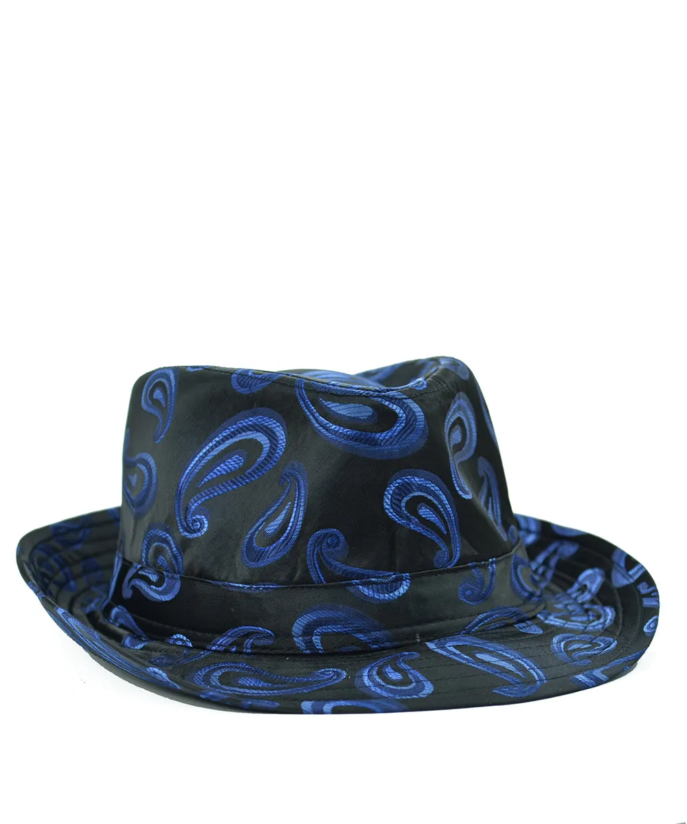 Fashion Hat in Black and Royal Paisleys