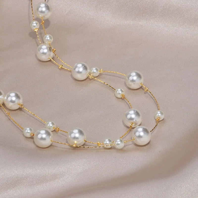 Fashion Jewelry Imitation Pearl Long Chains Necklace for Women as Sweater Accessories