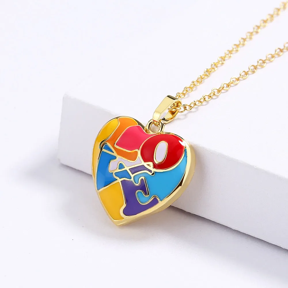 Fashion Jewelry Irregular Geometric Enamel Pendant Necklaces in Gold Color