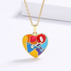 Fashion Jewelry Irregular Geometric Enamel Pendant Necklaces in Gold Color