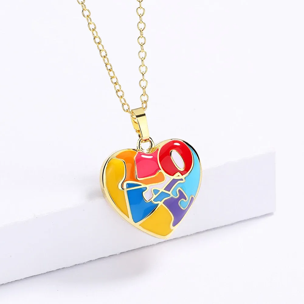 Fashion Jewelry Irregular Geometric Enamel Pendant Necklaces in Gold Color