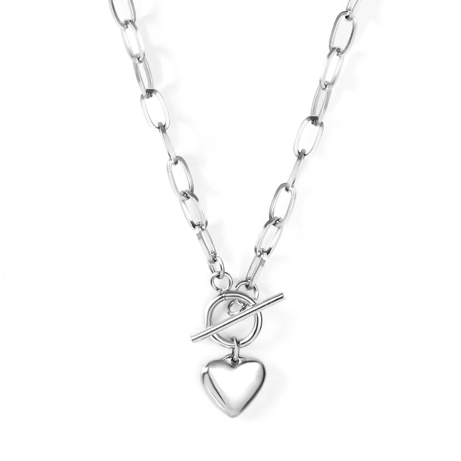 Fashion Jewelry Love Heart Pendant Necklace for Women in 925 Sterling Silver