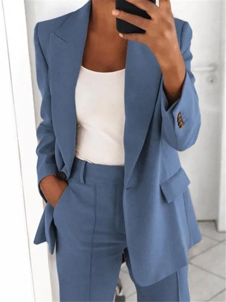 Fashion Lapel Cardigan Lady Wholesale Blazers Coat