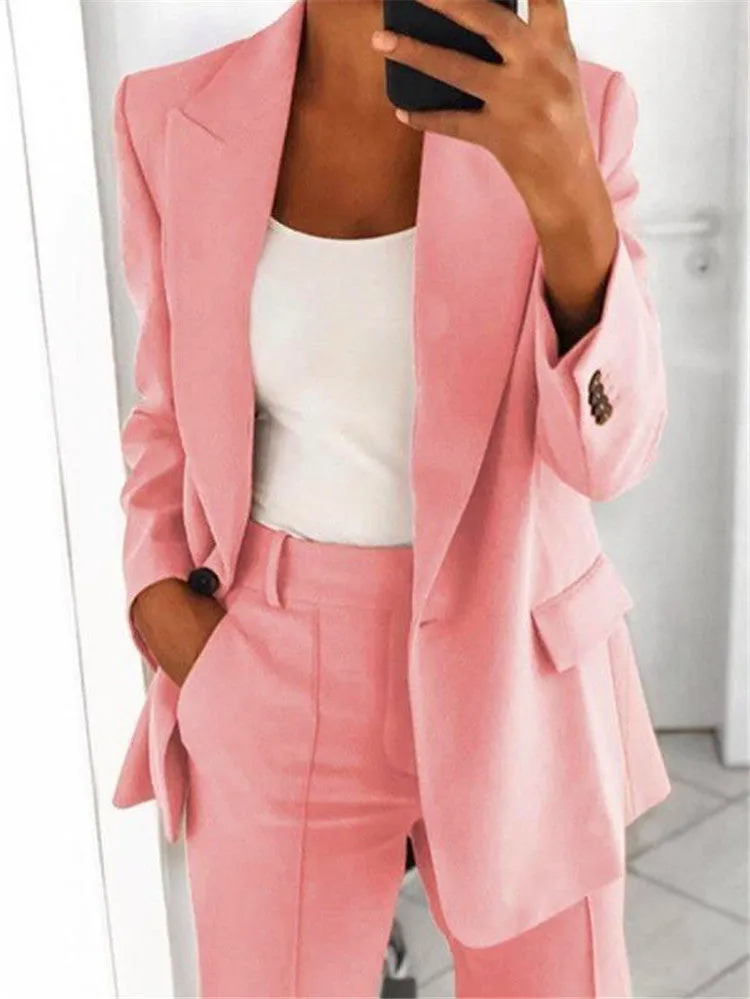 Fashion Lapel Cardigan Lady Wholesale Blazers Coat