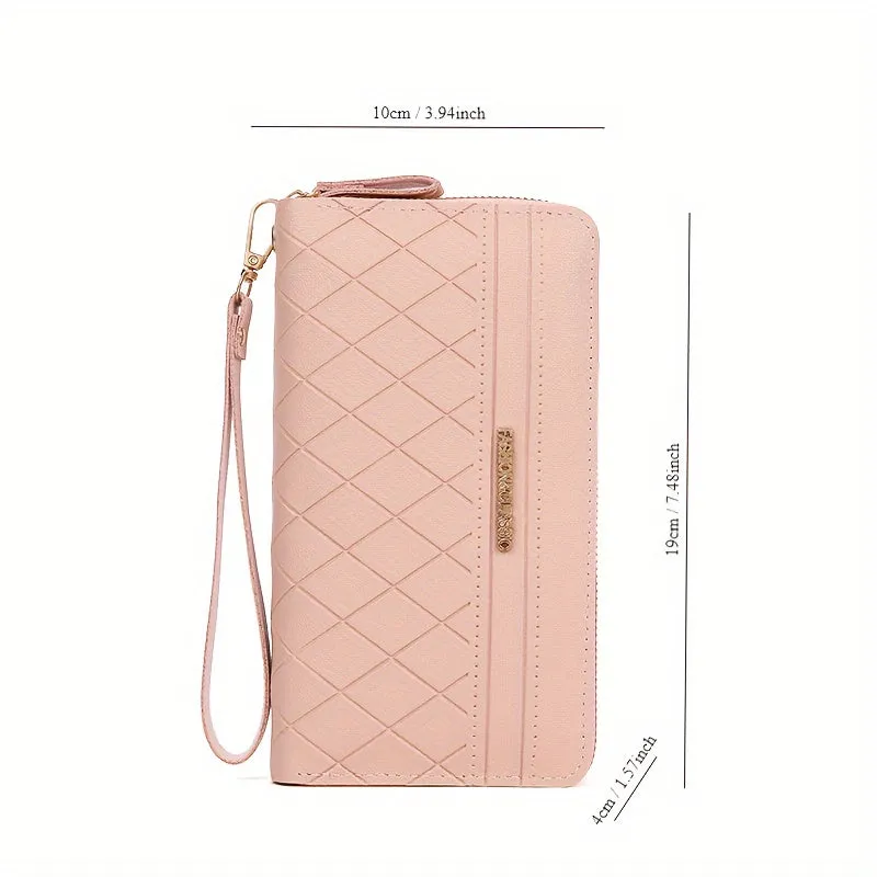 Fashion Long Wallet with Doublelayer Zipper Handbag  Multi Card Holder