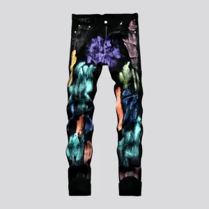 Fashion painted skinny jeans for men