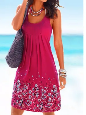 Fashion Printed Vest Dress