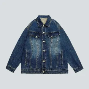 Fashion sanded men's denim jacket