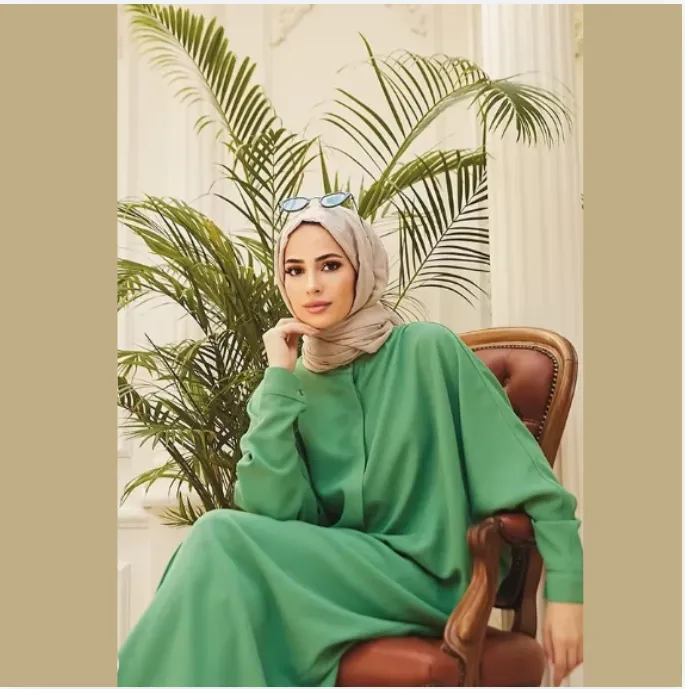 Fashion Single Breasted Muslim Dresses