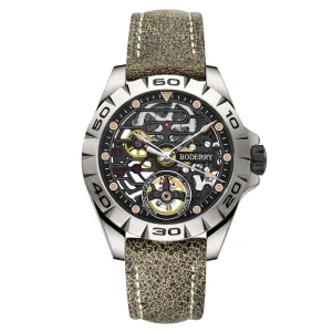 Fashion Titanium Case Skeleton Analog Watch