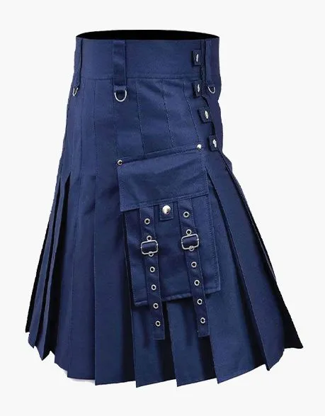 FASHION UTILITY KILT IN NAVY BLUE