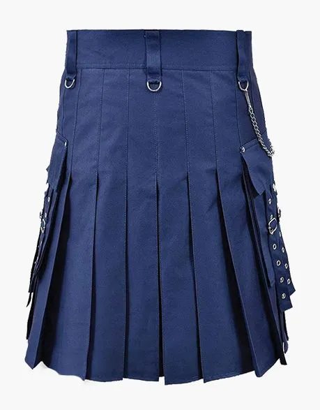 FASHION UTILITY KILT IN NAVY BLUE